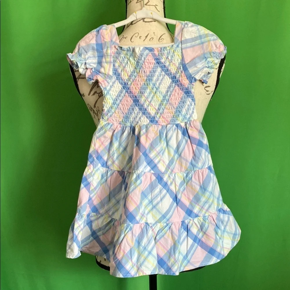 Pastel Plaid Smocked Dress - Picture 2 of 4